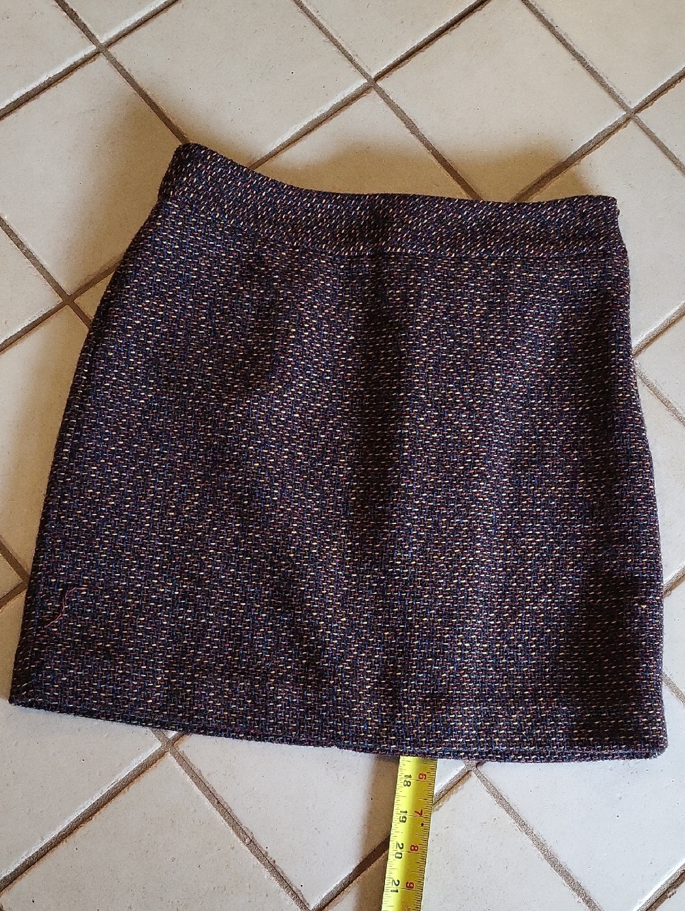 LOFT Multicolor Tweed Mini Skirt Brown, Gold, And Blue